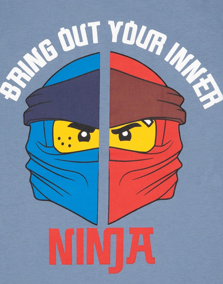 Lego Boys Blue Ninja Warrior Placement Print Short Sleeved T-Shirt (2 - 9 Years)