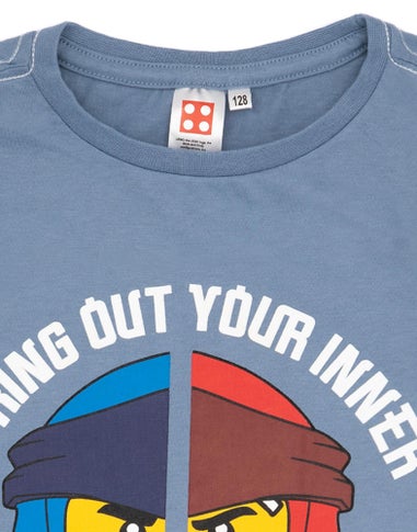 Lego Boys Blue Ninja Warrior Placement Print Short Sleeved T-Shirt (2 - 9 Years)