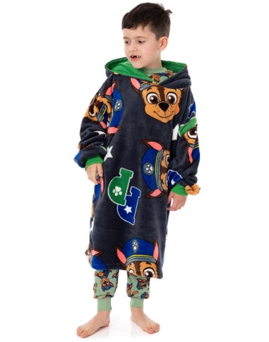 Vanilla Underground Paw Patrol Kids Chase All-Over Print Grey Blanket Hoodie
