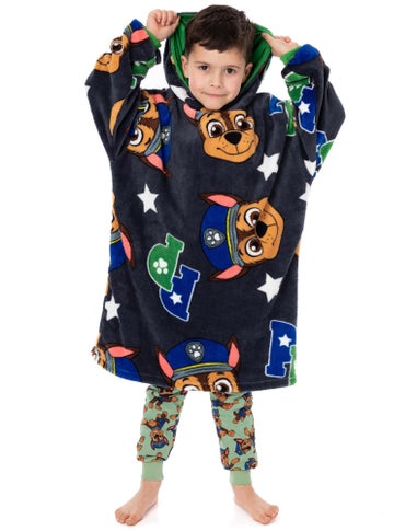 Vanilla Underground Paw Patrol Kids Chase All-Over Print Grey Blanket Hoodie