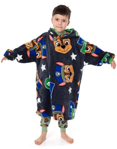 Vanilla Underground Paw Patrol Kids Chase All-Over Print Grey Blanket Hoodie