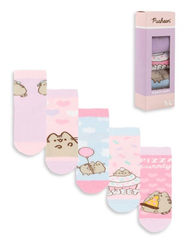 Pusheen Girls Multicoloured Calf Socks Set Of 5 (12.5 Younger - 6.5 Older)