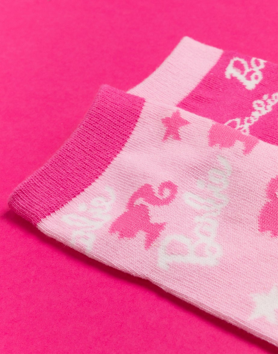 Barbie Girls Multicoloured Star Calf Socks Set Of 5 (6 Younger - 3.5 Older)