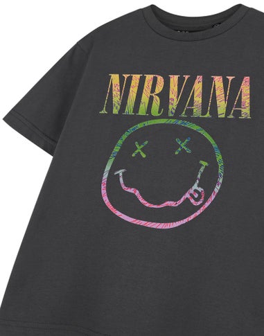 Vanilla Underground Nirvana Kids Rainbow Logo Grey T-Shirt