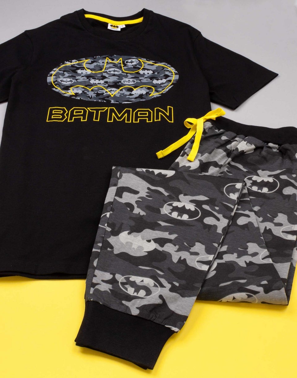 Vanilla Underground DC Comics Adults Camo Logo Black PJs