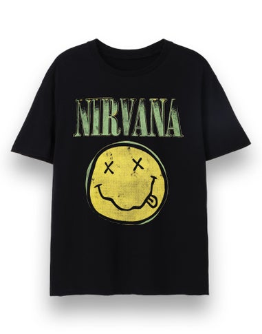 Vanilla Underground Nirvana Adults Classic Logo Black T-Shirt