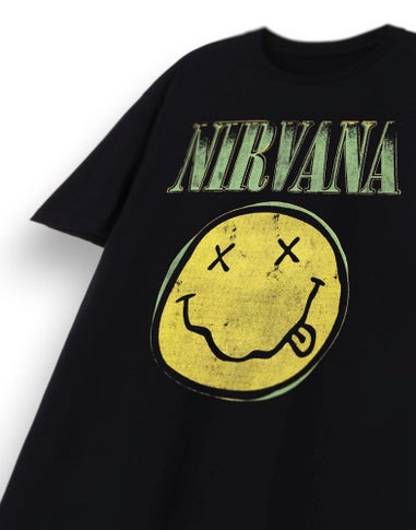 Vanilla Underground Nirvana Adults Classic Logo Black T-Shirt