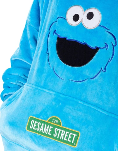 Vanilla Underground Sesame Street Adults Cookie Monster Blanket Blue Hoodie