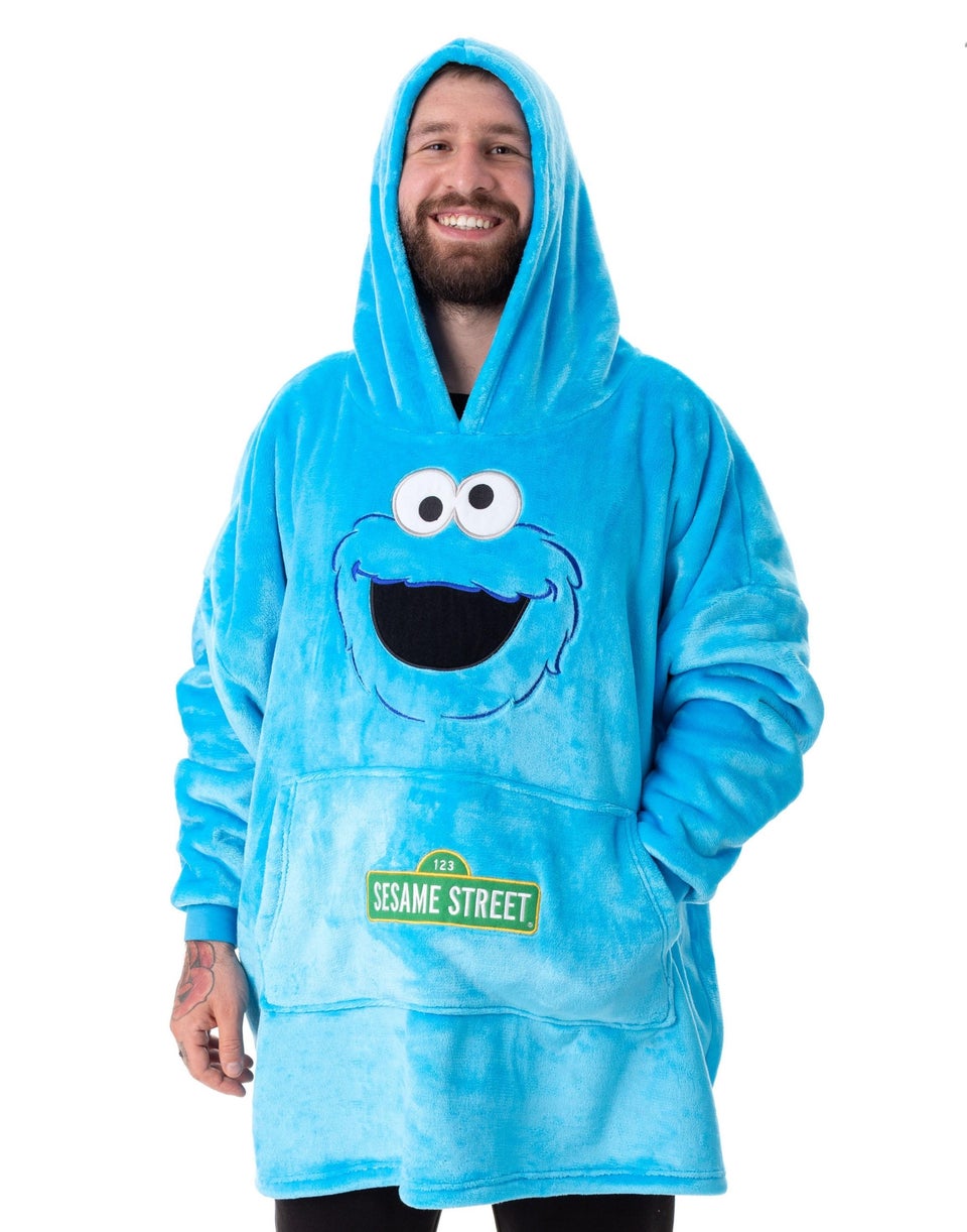 Vanilla Underground Sesame Street Adults Cookie Monster Blanket Blue Hoodie