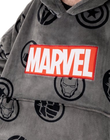 Vanilla Underground Marvel Adults Logo Blanket Grey Hoodie