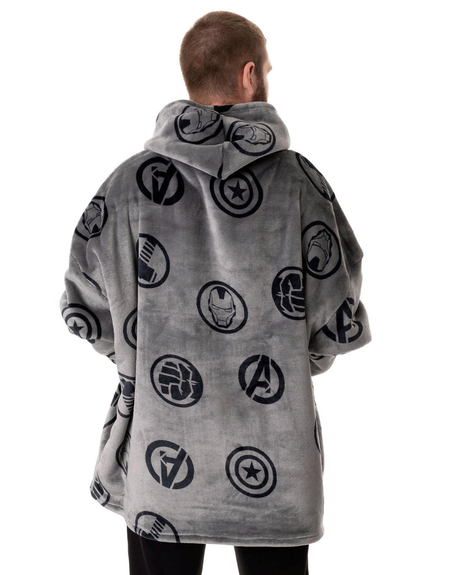 Vanilla Underground Marvel Adults Logo Blanket Grey Hoodie