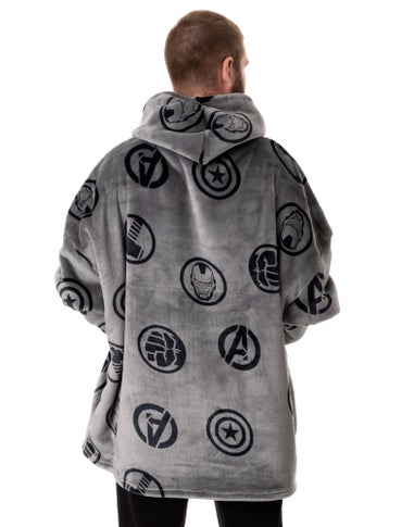 Vanilla Underground Marvel Adults Logo Blanket Grey Hoodie