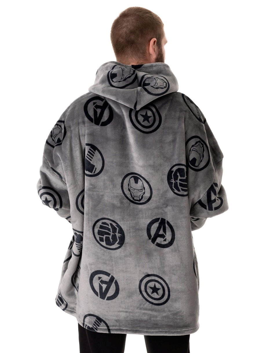 Vanilla Underground Marvel Adults Logo Blanket Grey Hoodie