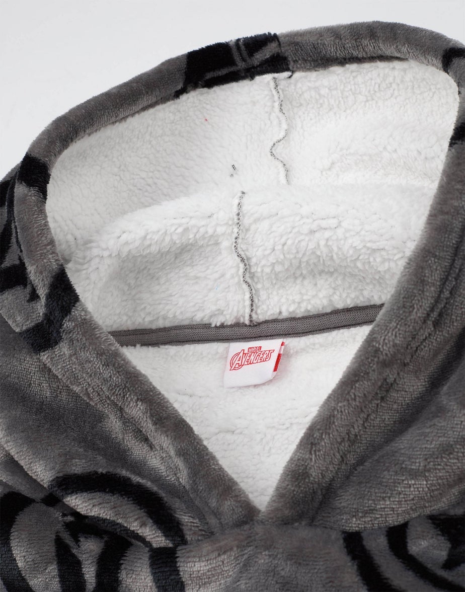 Vanilla Underground Marvel Adults Logo Blanket Grey Hoodie