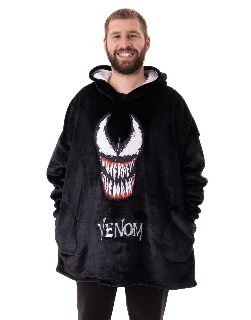 Vanilla Underground Marvel Adults Venom Blanket Black Hoodie