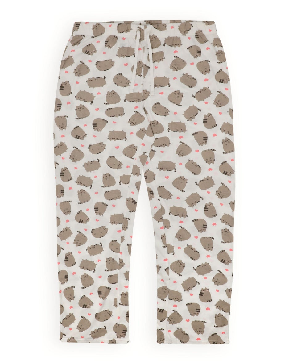 Pusheen Womens Cream Pusheen The Cat Pyjama Set