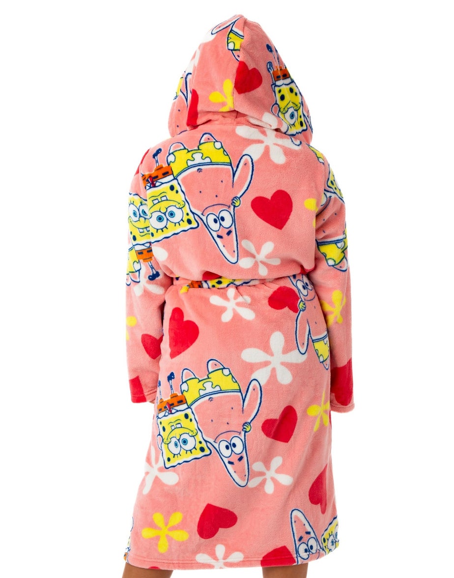 Vanilla Underground SpongeBob SquarePants Adults Hooded Pink Bathrobe