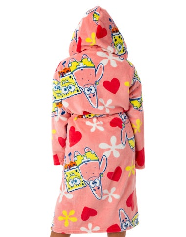 Vanilla Underground SpongeBob SquarePants Adults Hooded Pink Bathrobe