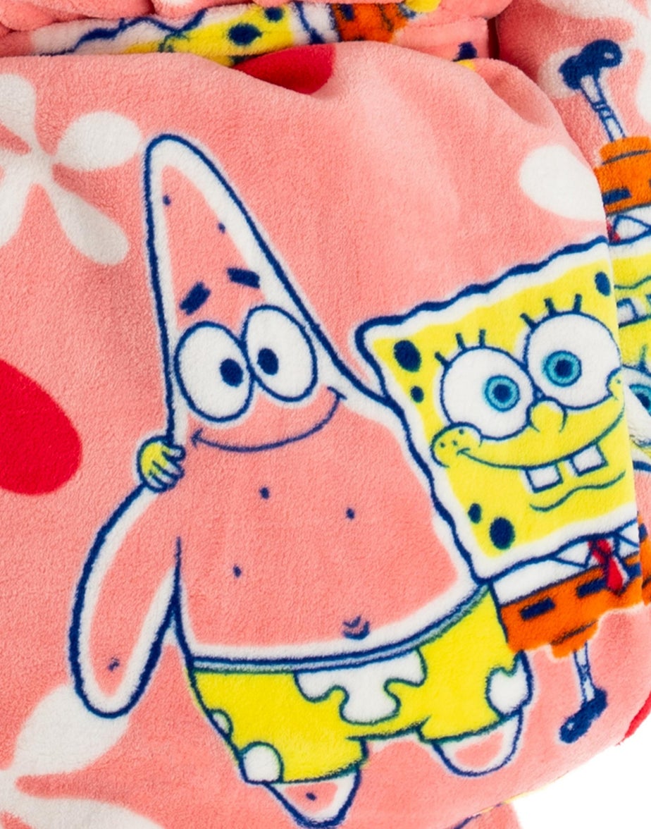Vanilla Underground SpongeBob SquarePants Adults Hooded Pink Bathrobe