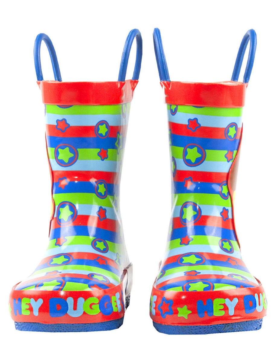 Vanilla Underground Hey Duggee Kids Duggee & All-Over Icon Print Wellies Red