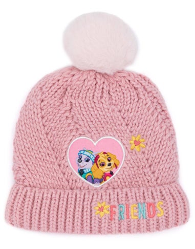 Vanilla Underground Paw Patrol Kids Beanie and Scarf Pink Set