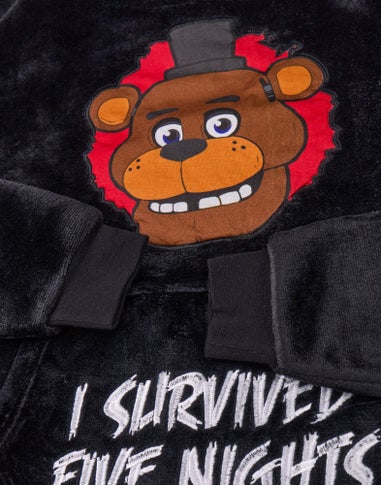 Vanilla Underground Five Nights At Freddy's Kids Character Blanket Black Hoodie