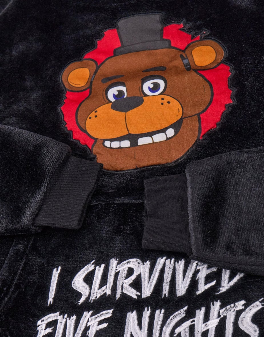 Vanilla Underground Five Nights At Freddy's Kids Character Blanket Black Hoodie