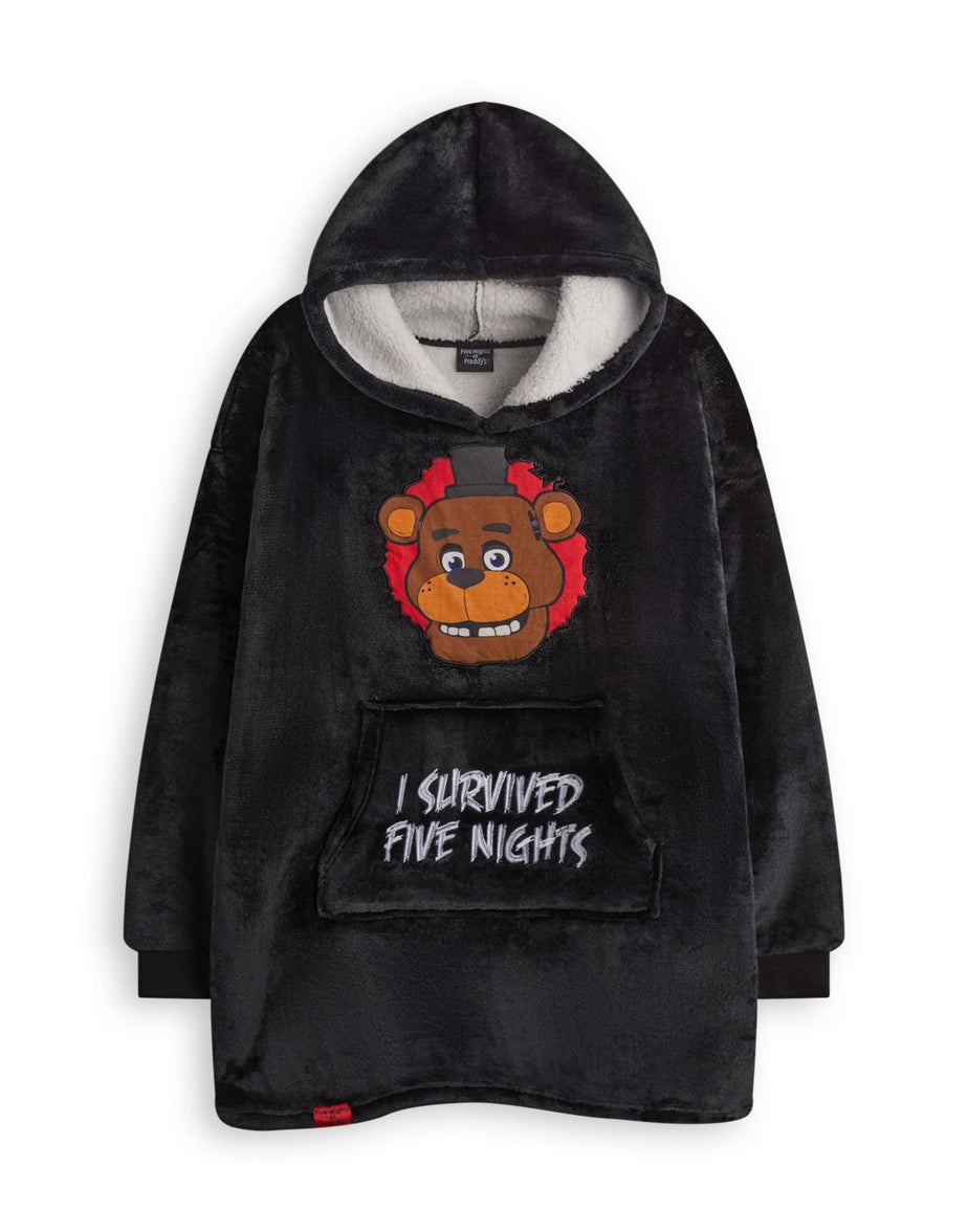 Vanilla Underground Five Nights At Freddy's Kids Character Blanket Black Hoodie