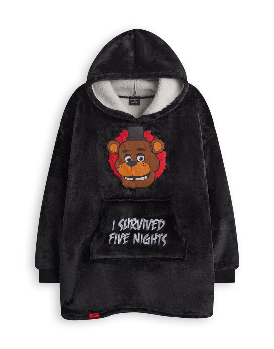 Vanilla Underground Five Nights At Freddy's Kids Character Blanket Black Hoodie