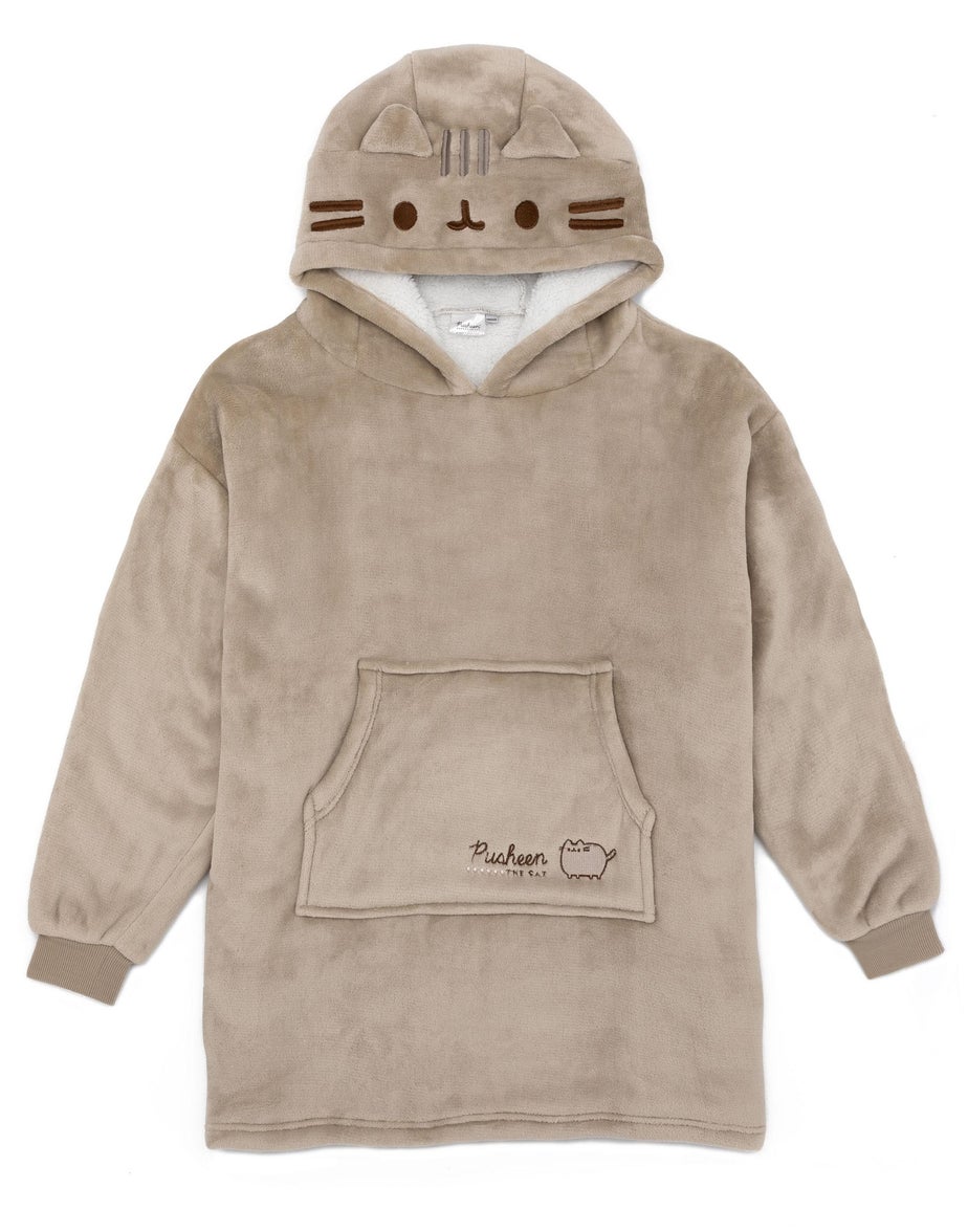 Vanilla Underground Pusheen Kids Character Face Brown Blanket Hoodie