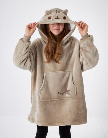Vanilla Underground Pusheen Kids Character Face Brown Blanket Hoodie