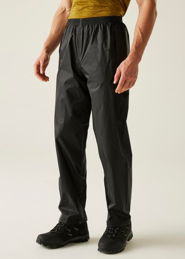 Regatta Kids Pack It Black Waterproof Breathable Isolite Overtrousers
