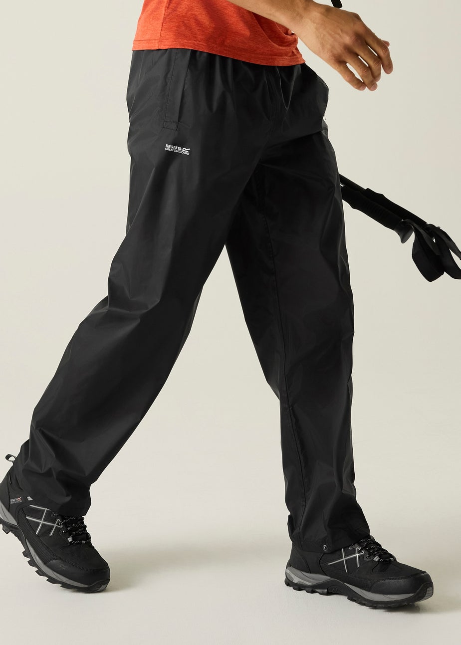 Regatta Kids Pack It Black Waterproof Breathable Isolite Overtrousers