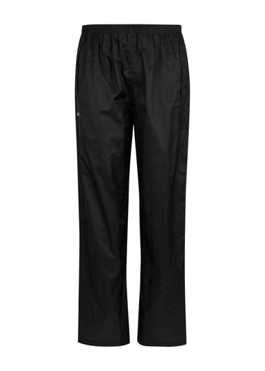 Regatta Kids Pack It Black Waterproof Breathable Isolite Overtrousers
