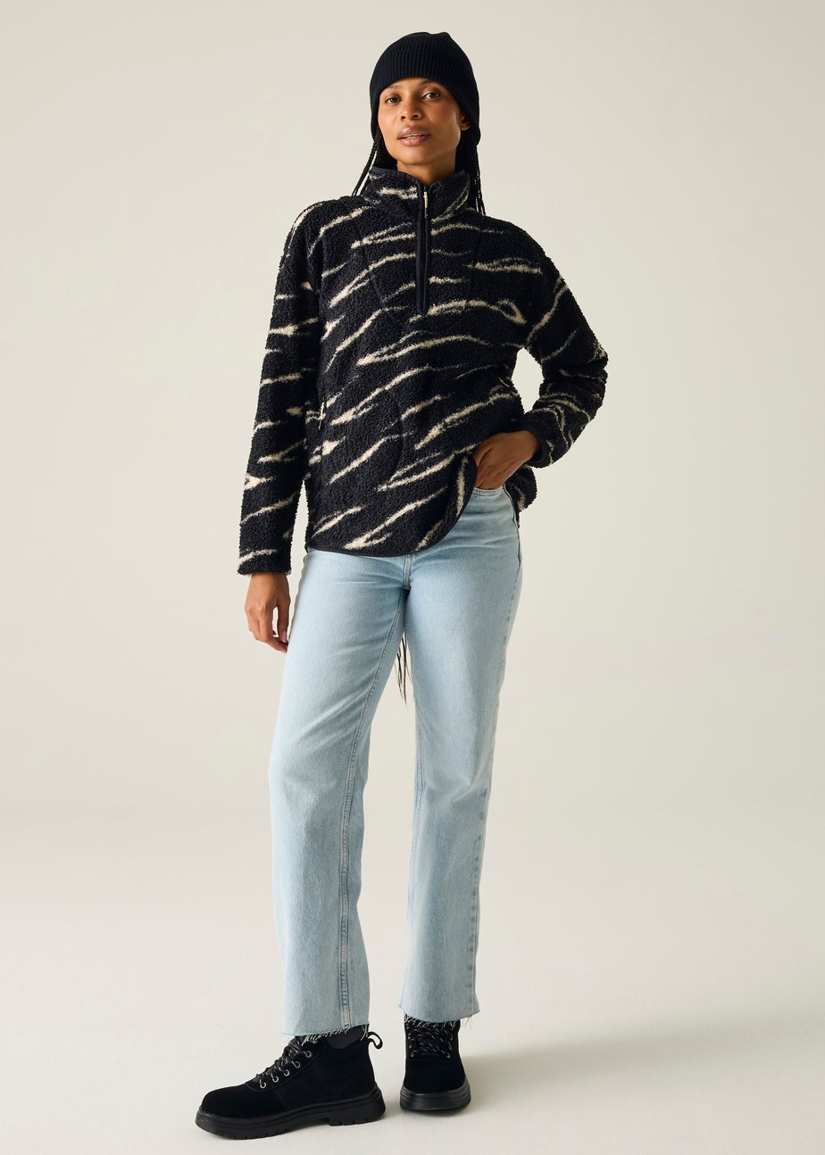 Regatta Black/ White Frankie Borg Half Zip Fleece