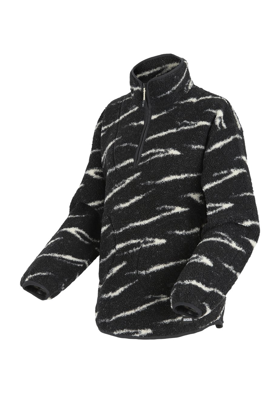 Regatta Black/ White Frankie Borg Half Zip Fleece