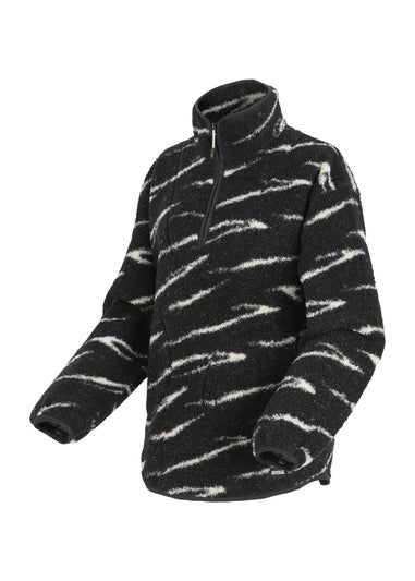 Regatta Black/ White Frankie Borg Half Zip Fleece