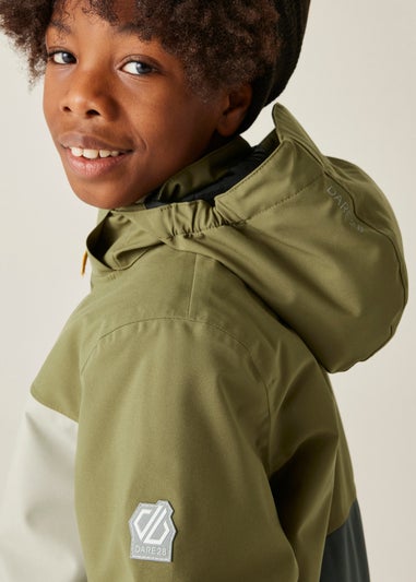 Dare2B Grey Green Kids' Send It! Jacket Waterproof Insulated Jacket (3-16yrs)