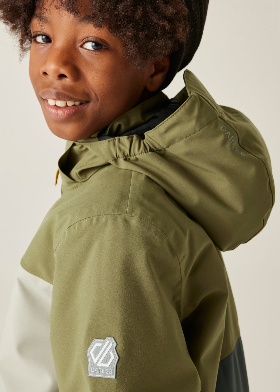 Dare2B Grey Green Kids' Send It! Jacket Waterproof Insulated Jacket (3-16yrs)