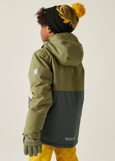 Dare2B Grey Green Kids' Send It! Jacket Waterproof Insulated Jacket (3-16yrs)