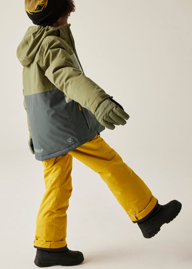Dare2B Grey Green Kids' Send It! Jacket Waterproof Insulated Jacket (3-16yrs)