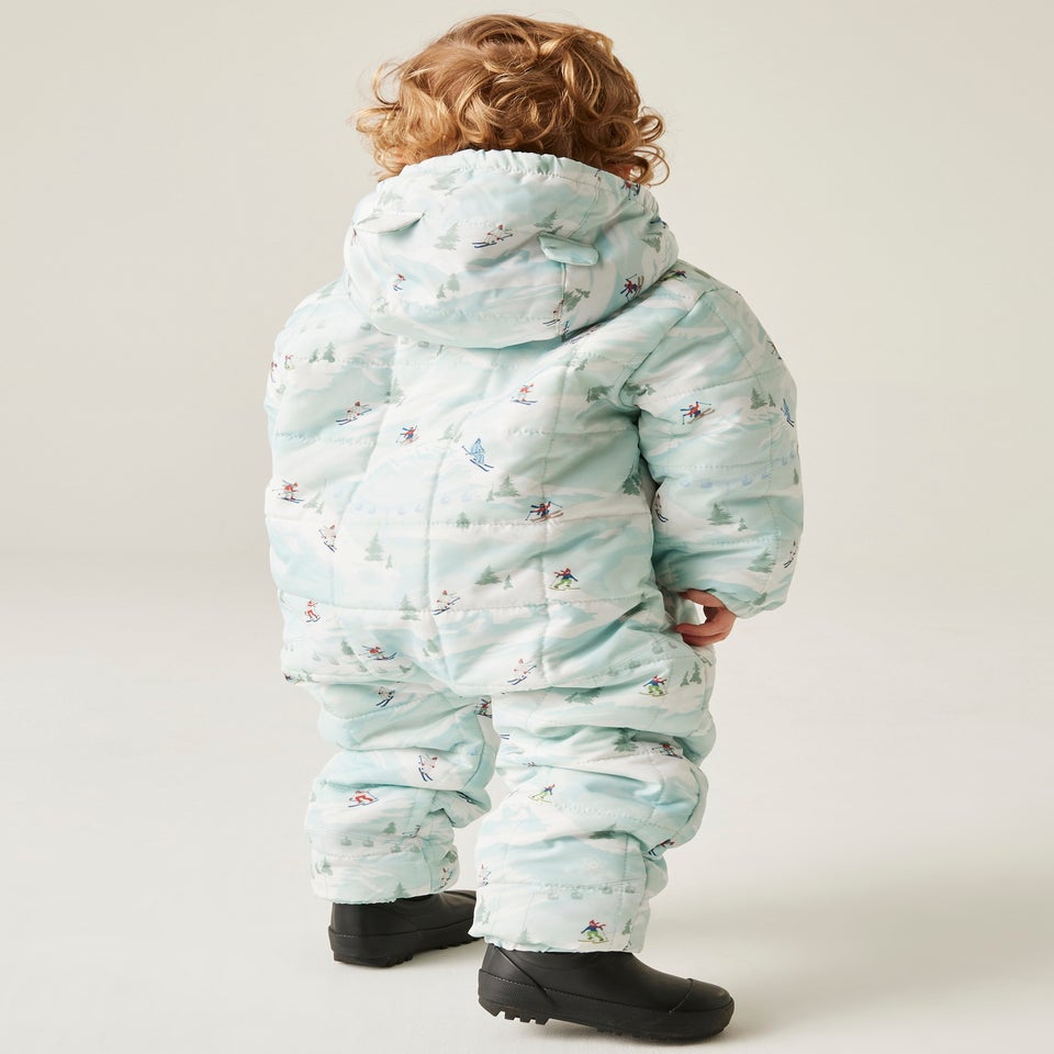 Dare2B Grey/Blue Kids' Bambino II Showerproof Waterproof Insulated Snowsuit (0-72 months)