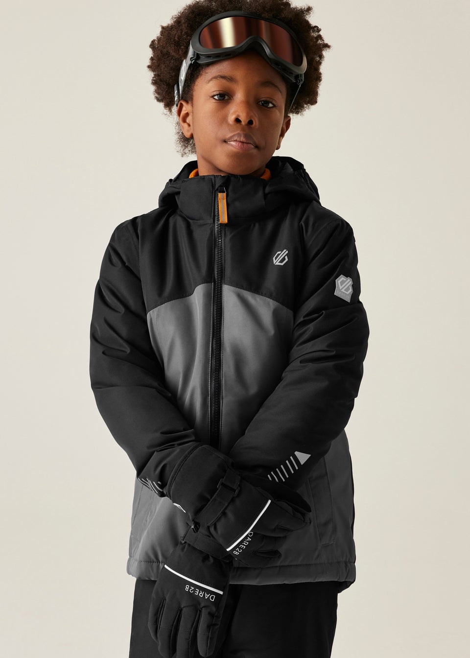 Dare2B Black/Grey Kids' Impose V Waterproof Insulated Jacket (3-16yrs)