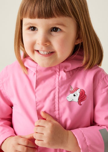 Regatta Pink Multi Kids' Animal Rainy Day Waterproof Insulated Jacket (6-72 months)