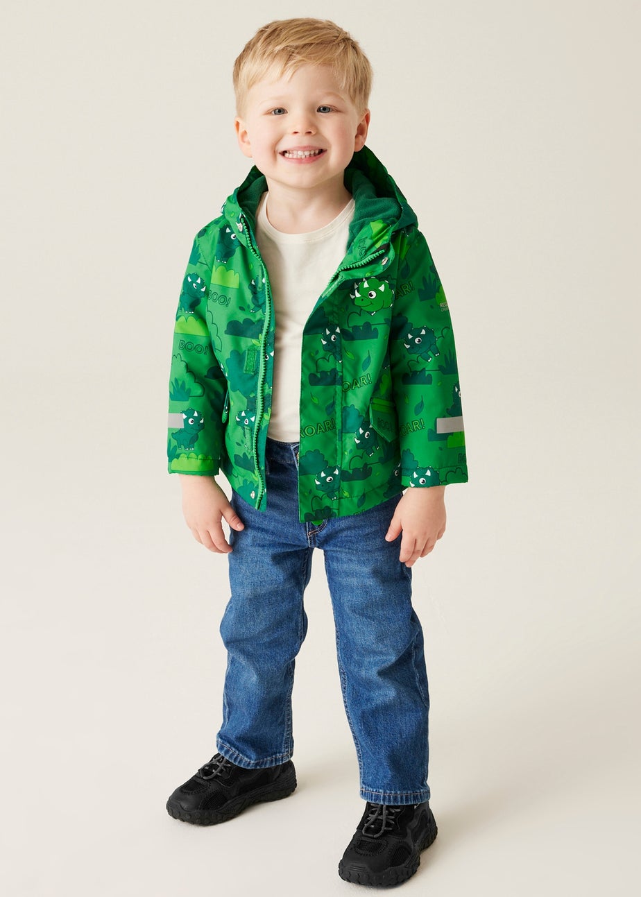 Regatta Dark Green Kids' Animal Rainy Day Waterproof Insulated Jacket (6-72 months)