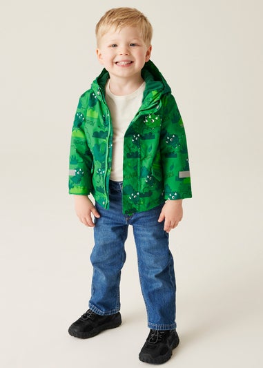 Regatta Dark Green Kids' Animal Rainy Day Waterproof Insulated Jacket (6-72 months)