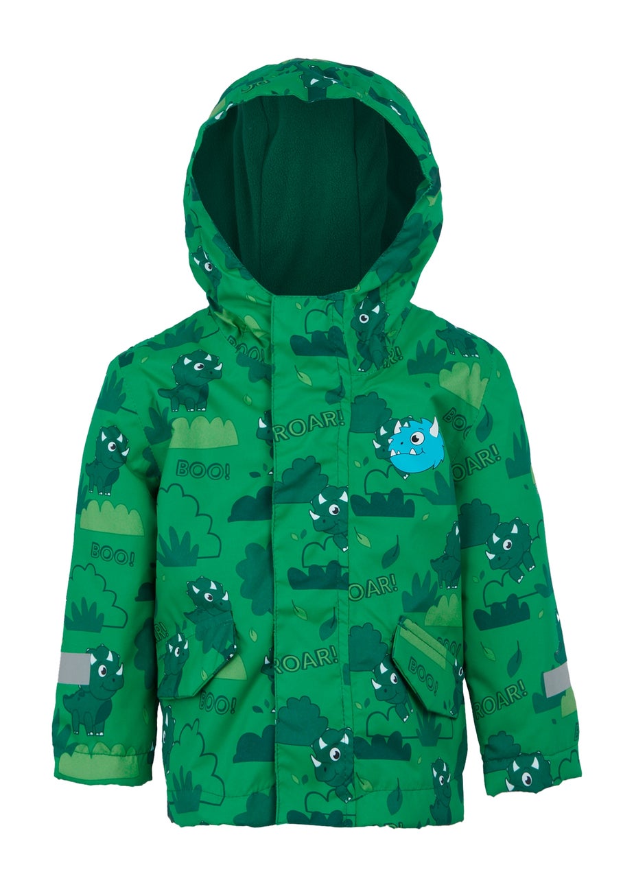 Regatta Dark Green Kids' Animal Rainy Day Waterproof Insulated Jacket (6-72 months)