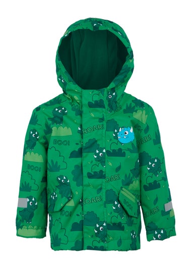 Regatta Dark Green Kids' Animal Rainy Day Waterproof Insulated Jacket (6-72 months)