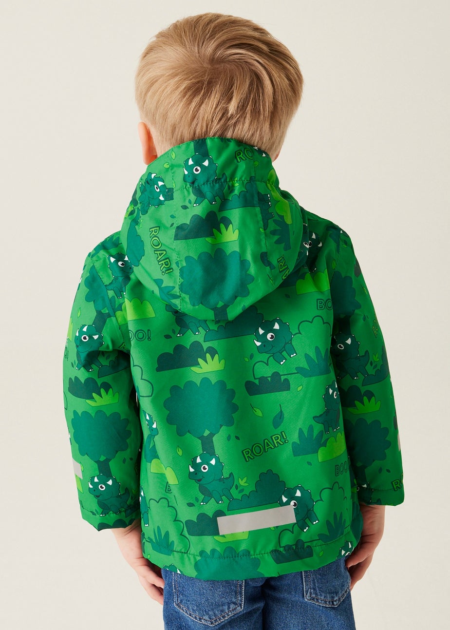 Regatta Dark Green Kids' Animal Rainy Day Waterproof Insulated Jacket (6-72 months)