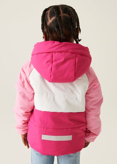Regatta Pink Multi Kids' Animal Baffle Reflective Jacket (6-72 months)